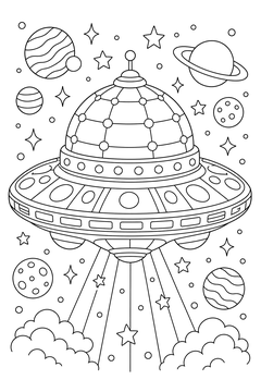 Saucer With a Patterned Dome line art