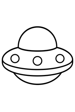 Saucer With Three Lights line art