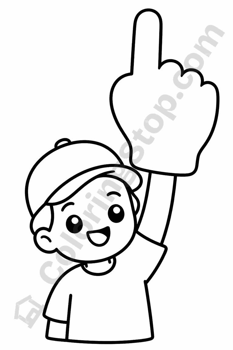 Number One - line-art coloring page