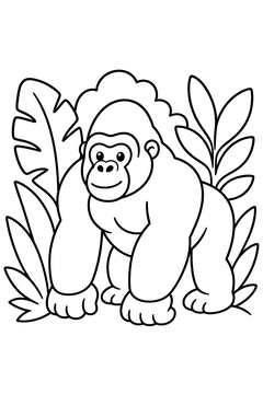 Gorilla - Habitat line art