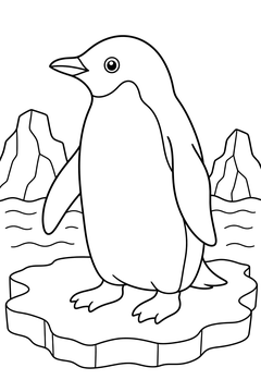 Adelie Penguin line art