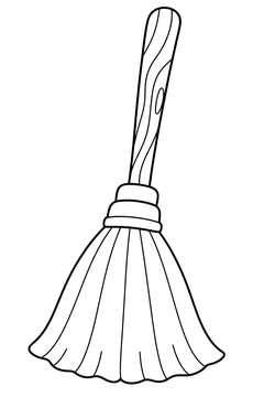 Broom line art