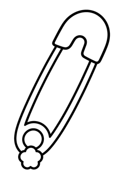 Diaper Pin line art