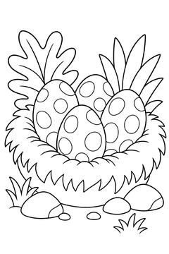 Nest Of Dinosaur Eggs line art