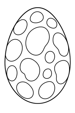 Spotted Dinosaur Egg line art