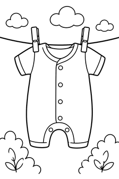 Onesie on a Line line art