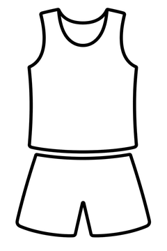 Blank Basketball Jersey line art