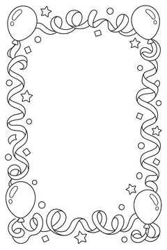 Swirling Streamer Frame line art