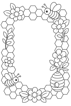 Honeycomb Frame line art