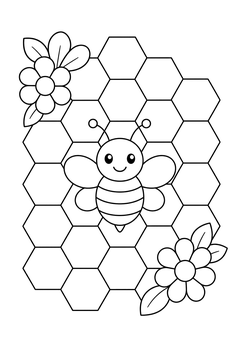 Honeycomb Grid line art