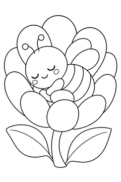 Sleeping Bee line art