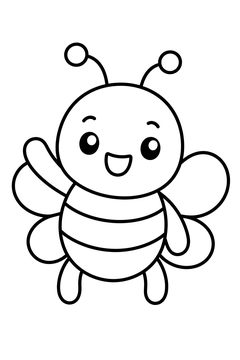 Waving Bee line art