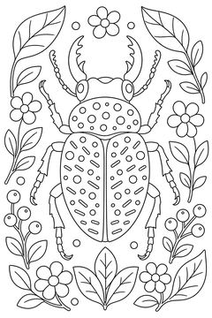 Dotted-and-Lined Beetle line art