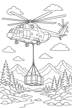 Heavy-Lift Helicopter line art