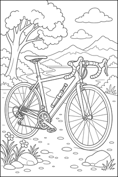 Bicycle With a Pump line art