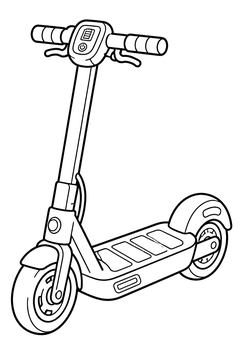 Electric Scooter line art