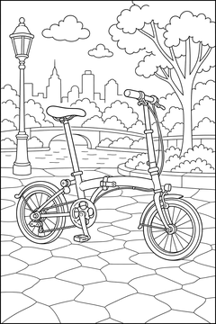 Folding Bicycle line art