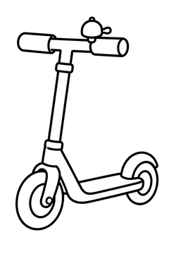 Kick Scooter With a Bell line art