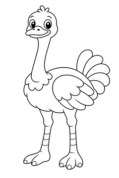 Ostrich line art