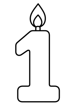 Number One Candle line art