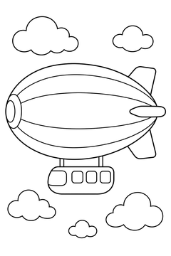 Simple Blimp line art