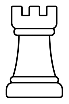 Chess Rook Piece line art