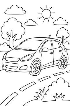 Compact Hatchback line art