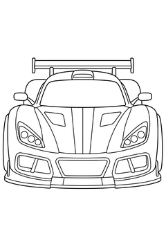 Race Car Front View line art