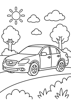 Family Sedan line art