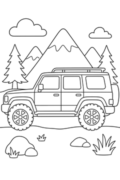 Family SUV line art