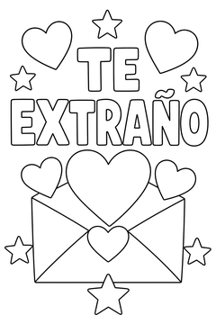 Te Extraño Card line art