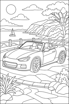 Sporty Convertible line art
