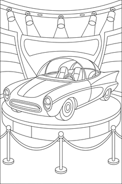 Two-tone Bubble-top Show Car line art