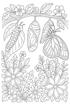 Metamorphosis Stages line art