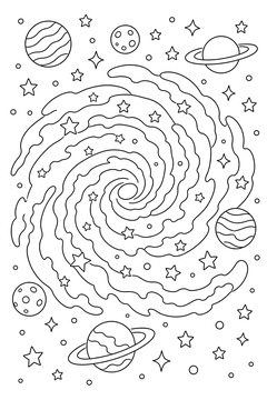 Galaxy Swirl line art