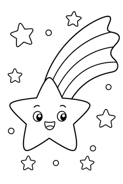 Shooting Star Front View line art
