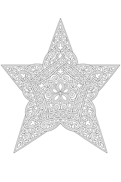 Celtic Five-Point Star Knot line art