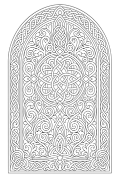Celtic Knot Arch Panel line art