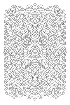 Celtic Wide Braid Panel line art