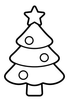 Simple Christmas Tree line art