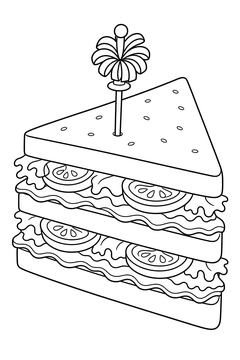 Club Sandwich Triangle line art