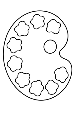 Paint Palette line art