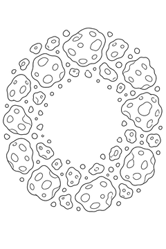 Asteroids in a Circle line art