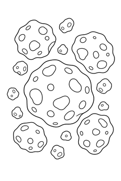 Cluster of Asteroids line art