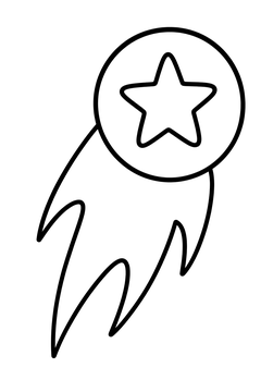 Comet Zooming Upward line art