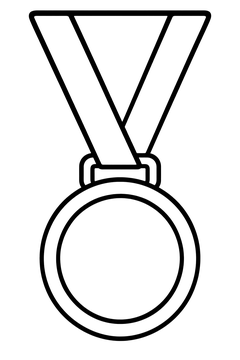 Single Gold Medal line art