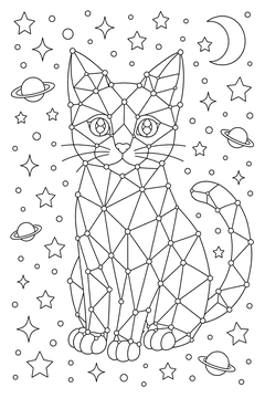 Star Cat Shape line art