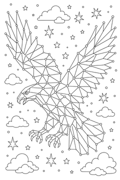 Star Eagle Shape line art