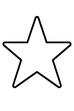 Outlined Five-Point Star line art