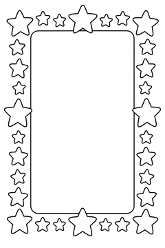 Star Border Frame line art